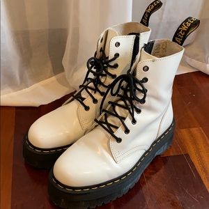 doc marten jadon platform boot in white